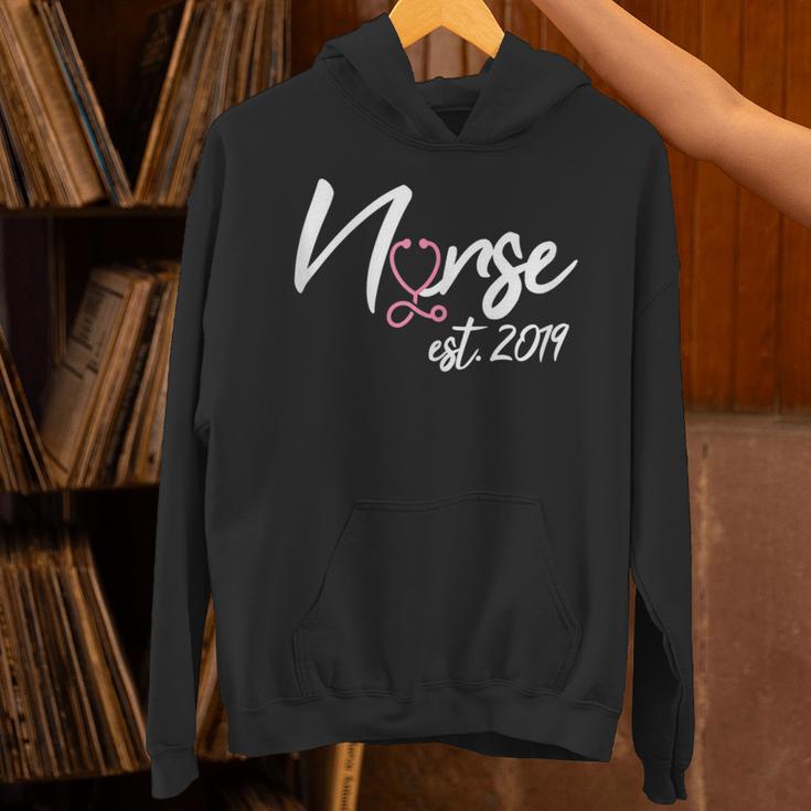 Nursing School Survivor Apparel Graduation Nurse RN EST 2019 Unisex Hoodie