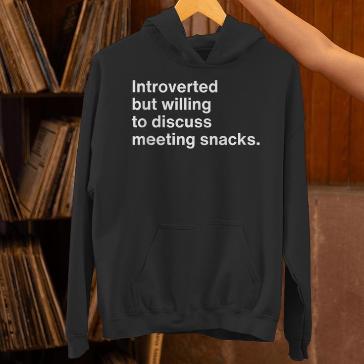 Office Humor Introverted Coworker Meeting Snack Foods Unisex Hoodie