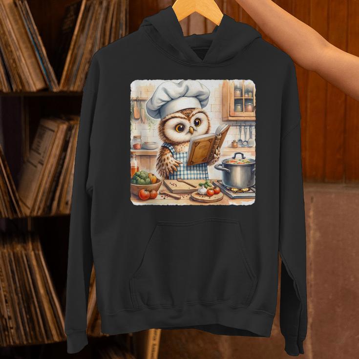 Owl Learning To Cook With Cookbook Chef Apron Stove Cooking Unisex Hoodie Owl Learning To Cook With Cookbook Chef Apron Stove Cooking Unisex Hoodie