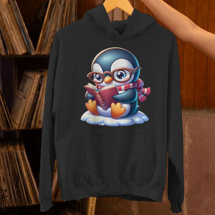 Penguin Reading a Book Animal Unisex Hoodie