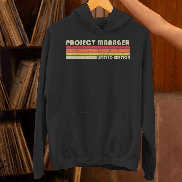 Personal Christmas Retro Vintage Graduation Project Manager Job Title Profession Birthday Worker Unisex Hoodie