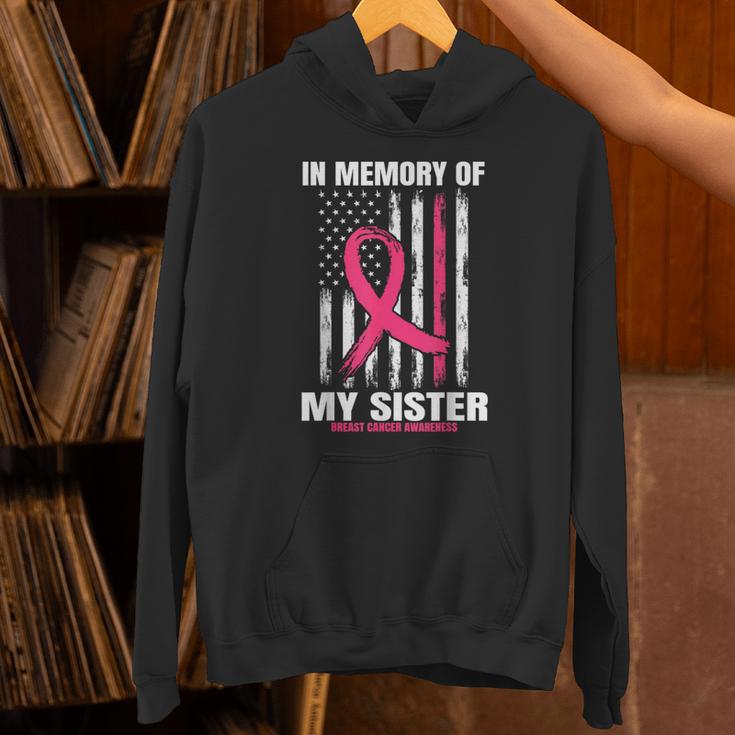 Pink In Memory Of Sister Breast Cancer Awareness Flag Shirts Unisex Hoodie Pink In Memory Of Sister Breast Cancer Awareness Flag Shirts Unisex Hoodie