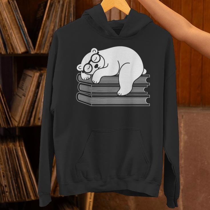 Polar Bear Reading Book Pajama Sleep Unisex Hoodie