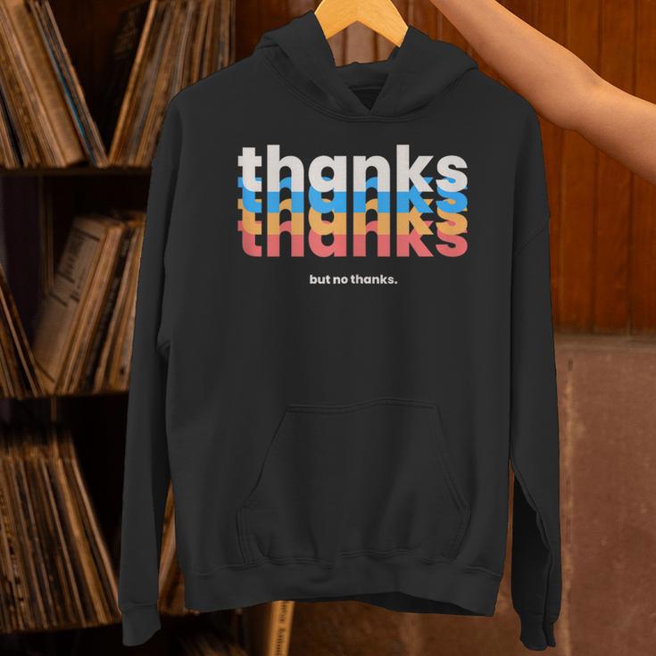 Polite Introvert Thanks But No Thanks Retro Graphic Unisex Hoodie