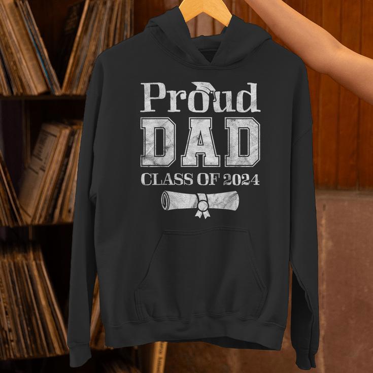 Proud Dad Of 2024 Graduate Father Senior 24 Graduation Unisex Hoodie
