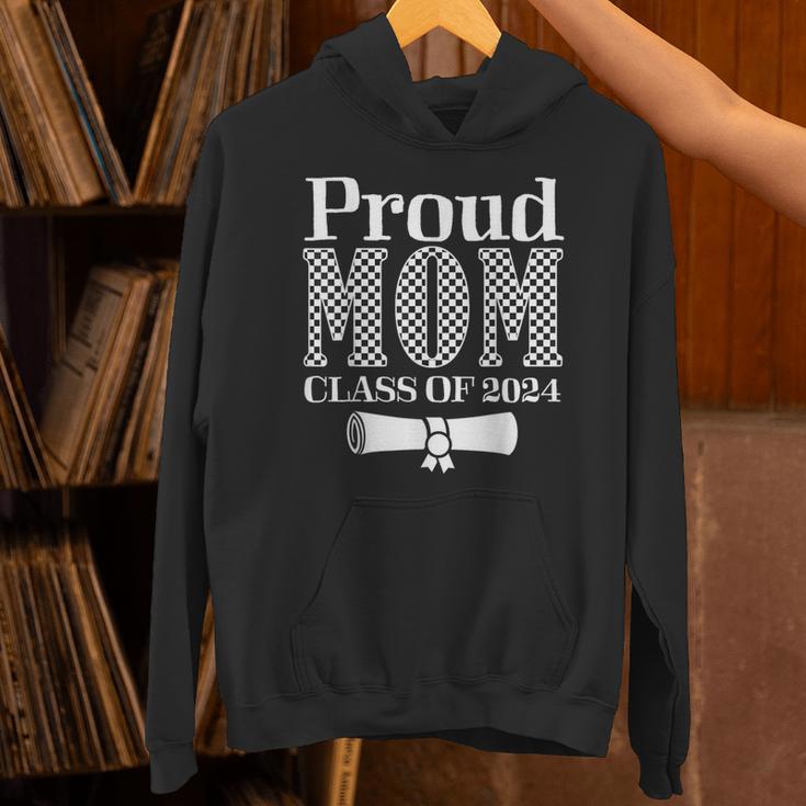 Proud Mom Of a 2024 Graduate Mama Checkered Graduation Unisex Hoodie