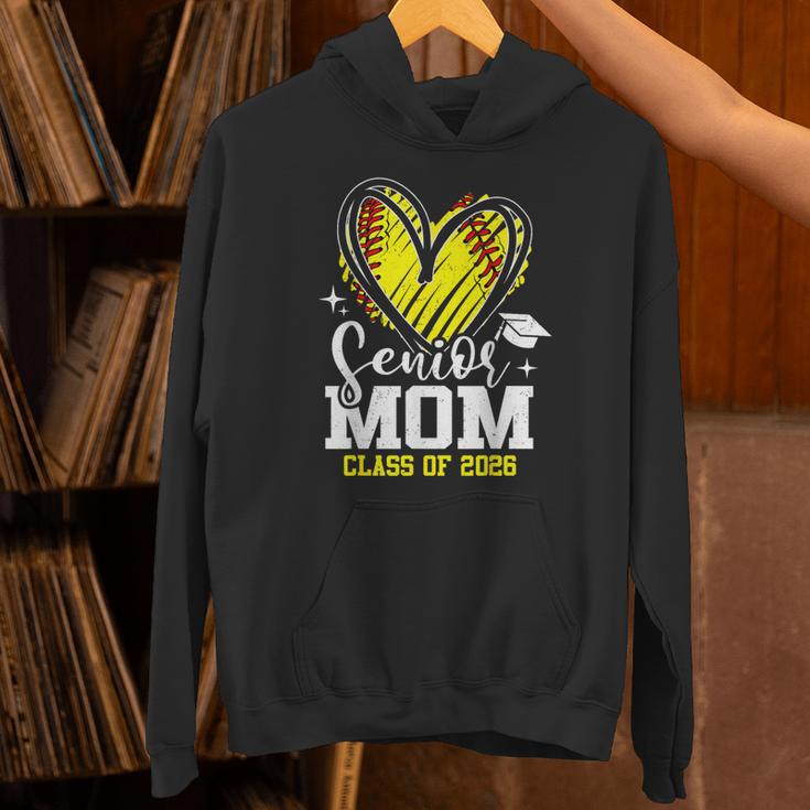 Proud Senior Mom Class Of 2026 Softball Graduation Heart Unisex Hoodie