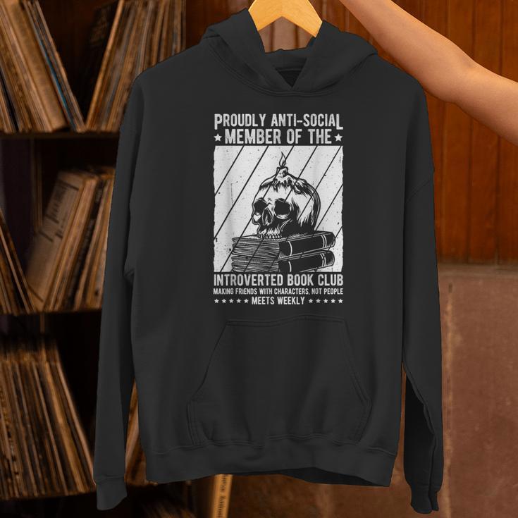 PROUDLY ANTI-SOCIAL MEMBER OF THE Introverted Book Club Unisex Hoodie