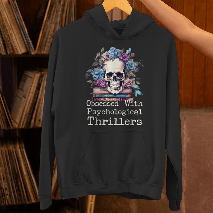 Psychological Thriller Reader Fan Skull Flowers Books Unisex Hoodie