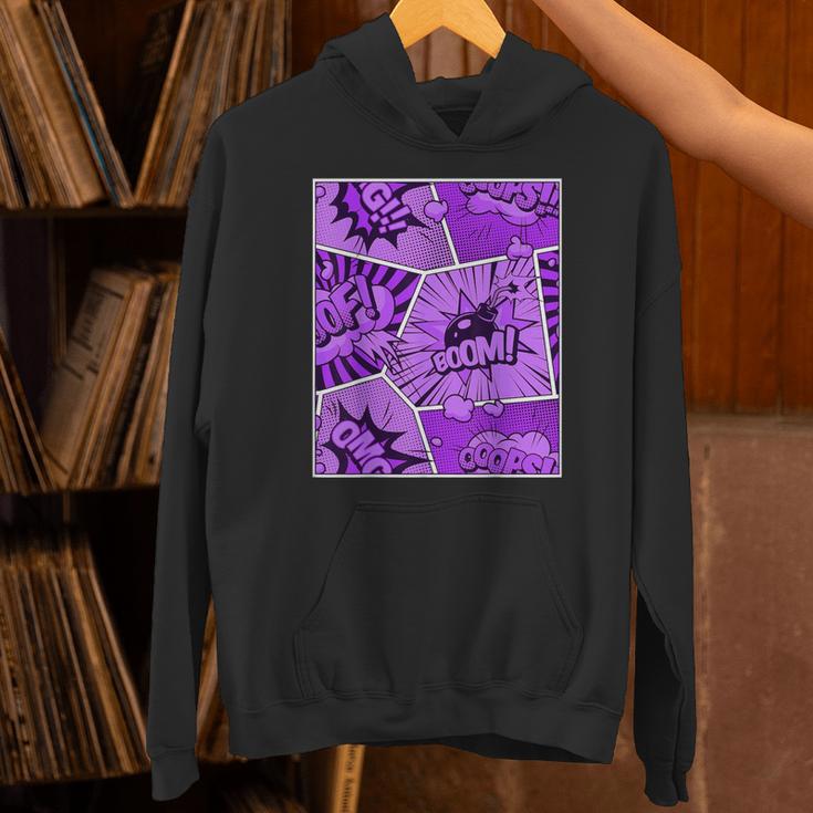 Purple Comic Book Purple Color Graphic Unisex Hoodie