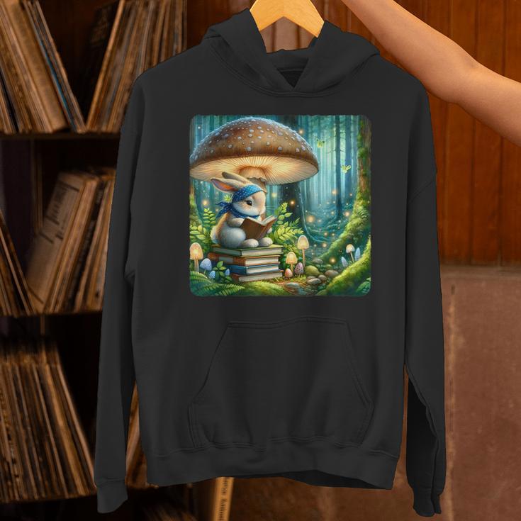 Rabbit Reading Book Under Large Mushroom Easter Bandana Unisex Hoodie Rabbit Reading Book Under Large Mushroom Easter Bandana Unisex Hoodie