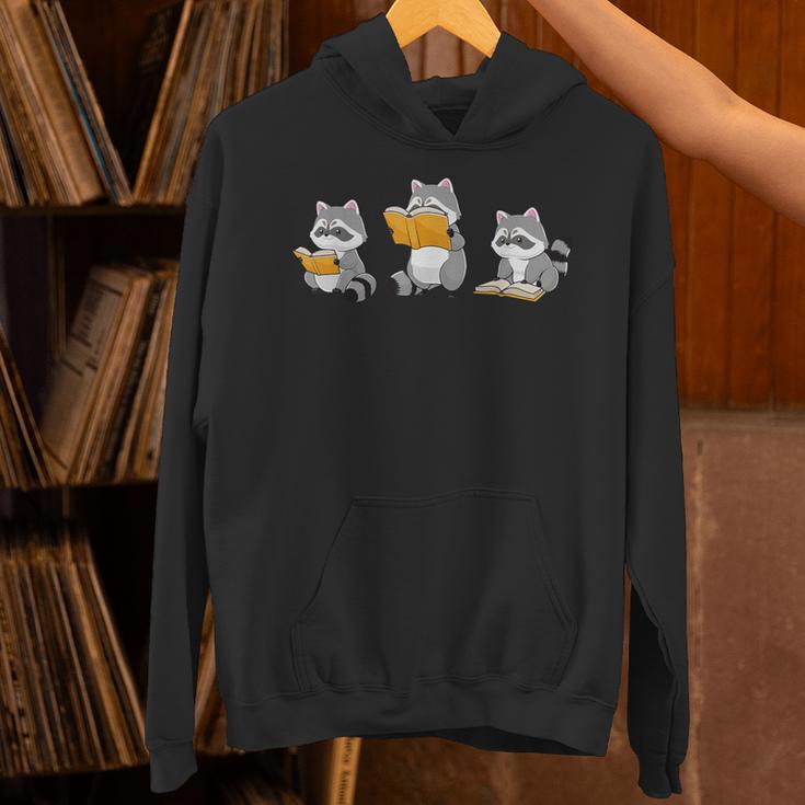 Raccoons Reading Books Raccoon Bookish Bookworm Raccoon Book Unisex Hoodie