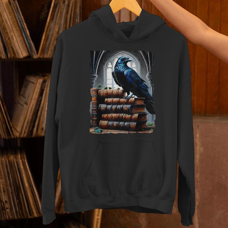 Raven On A Stack Of Books Wisdom Of Odin Unisex Hoodie