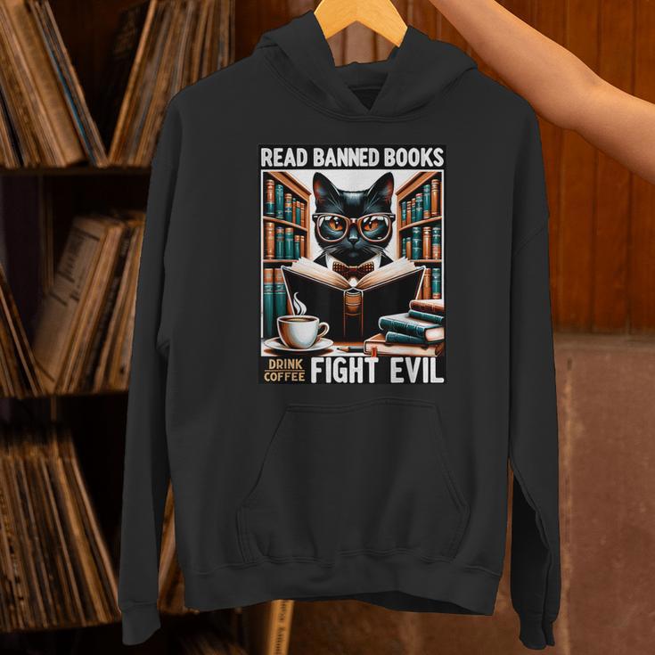Read Banned Books Drink Coffee Fight Evil Book Reader Lovers Unisex Hoodie Read Banned Books Drink Coffee Fight Evil Book Reader Lovers Unisex Hoodie
