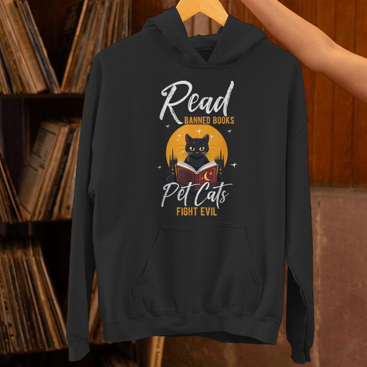 Read Banned Books Pet Cats Fight Evil Read Banned Reader Unisex Hoodie Read Banned Books Pet Cats Fight Evil Read Banned Reader Unisex Hoodie