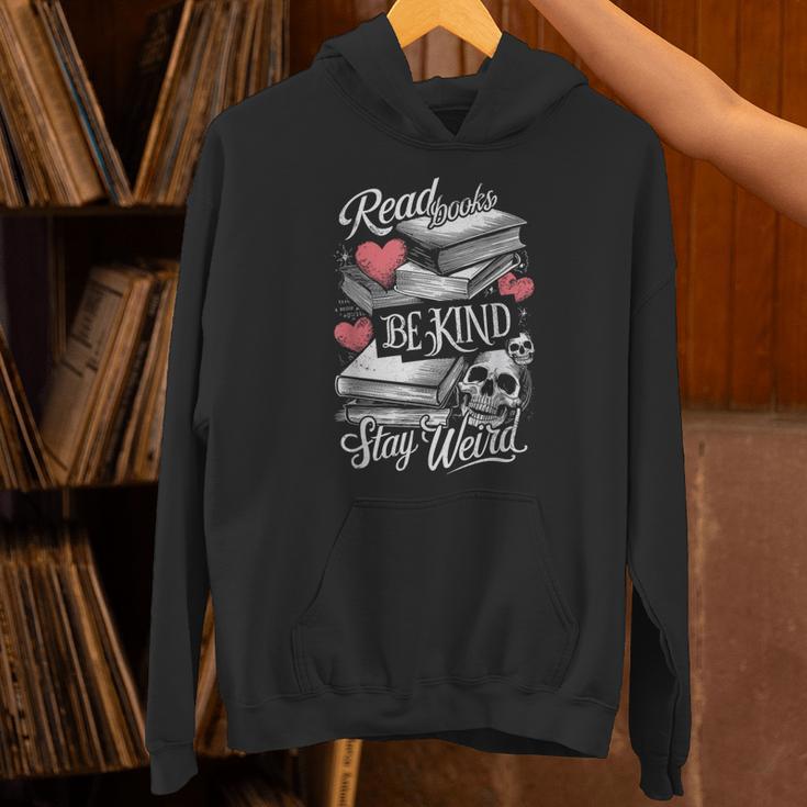 Read Books Be Kind Stay Weird Skeleton Heart Reading Alt Unisex Hoodie Read Books Be Kind Stay Weird Skeleton Heart Reading Alt Unisex Hoodie