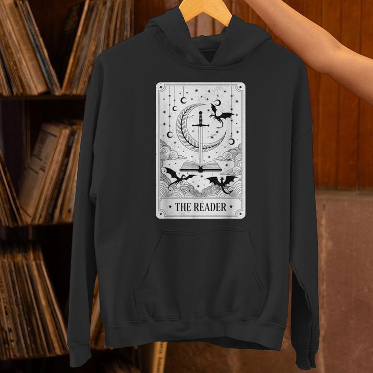 The Reader Tarot Card Bookworm Books Lover Dragon Librarians Unisex Hoodie