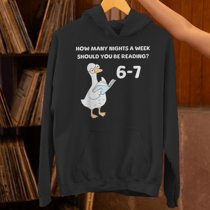 Reading 6-7 Silly Goose Read Books Bookish Bookworm Unisex Hoodie