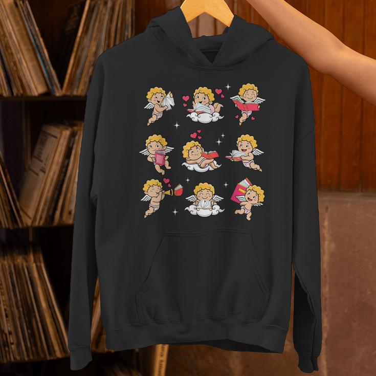Reading Cupids Books Valentine's Day Teachers Book Lovers Unisex Hoodie