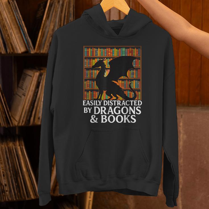 Reading Dragon Easily Distracted By Dragons And Books Unisex Hoodie