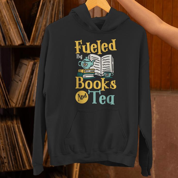 Reading Hobby Bookshelves Library Fueled By Books And Tea Unisex Hoodie
