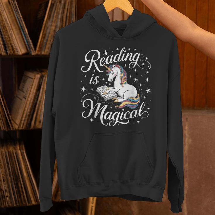Reading Is Magical Unicorn Book Lover Fantasy Kids Unisex Hoodie