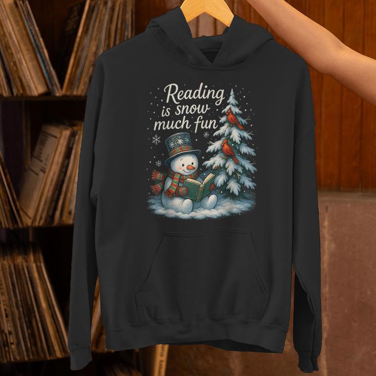 Reading Is Snow Much Fun Christmas Books Snowman Bookworm Unisex Hoodie Reading Is Snow Much Fun Christmas Books Snowman Bookworm Unisex Hoodie