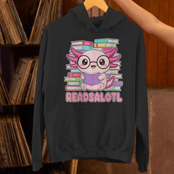 Readsalotl Axolotl Reading Book Bookworm Unisex Hoodie