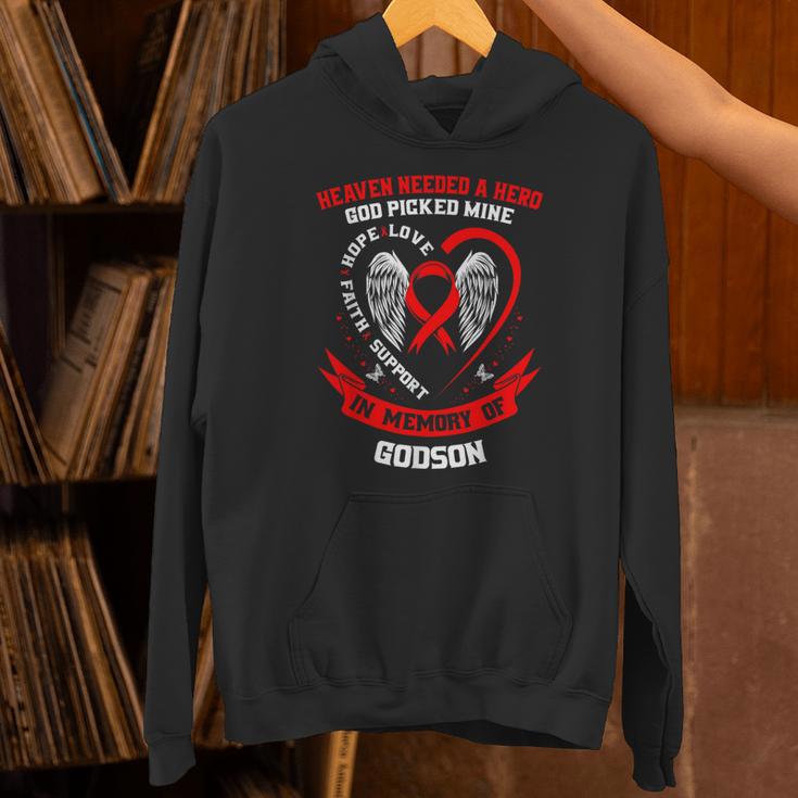 Red Godson Heart Disease Awareness In Remembrance Memory Of Unisex Hoodie