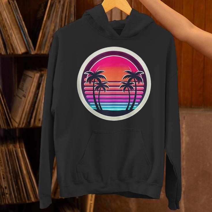 Retro 80s Synthwave Sunset & Palm Trees Retro Nostalgia 80s Unisex Hoodie Retro 80s Synthwave Sunset & Palm Trees Retro Nostalgia 80s Unisex Hoodie