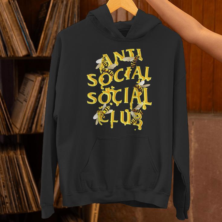 Retro Anti Social Club Bees Introvert Women Men Unisex Hoodie