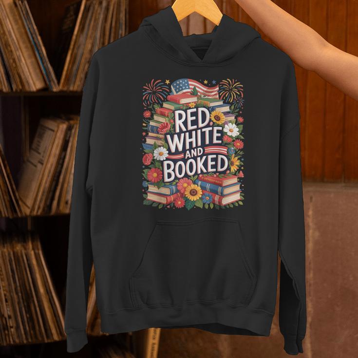 Retro Floral Red & Booked Library Reading 4th Of July Unisex Hoodie Retro Floral Red & Booked Library Reading 4th Of July Unisex Hoodie