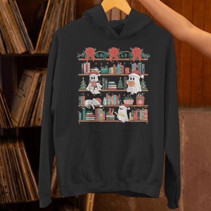 Retro Ghost Reading Book Teacher Librarian Bookish Christmas Unisex Hoodie