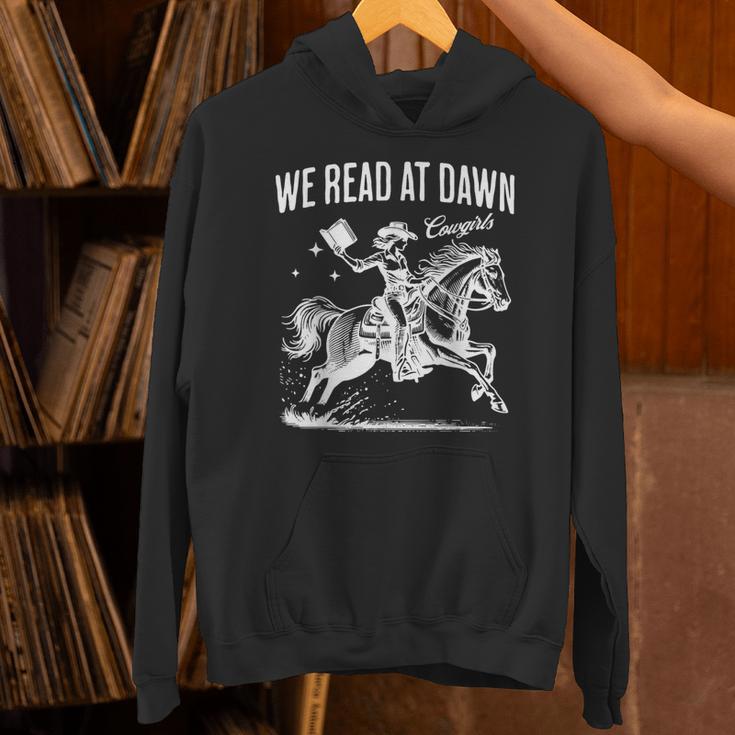 Retro We Read At Dawn Cowgirl Western Librarian Book Lover Unisex Hoodie Retro We Read At Dawn Cowgirl Western Librarian Book Lover Unisex Hoodie