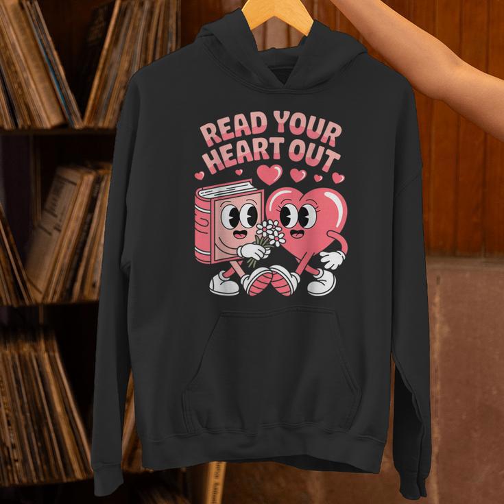 Retro Read Your Heart Out Valentine's Day Teacher Book Lover Unisex Hoodie