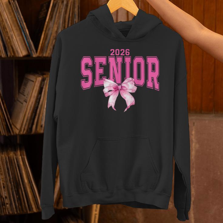 Retro Senior 2026 Class Of 2026 Coquette Pink Bow Graduation Unisex Hoodie