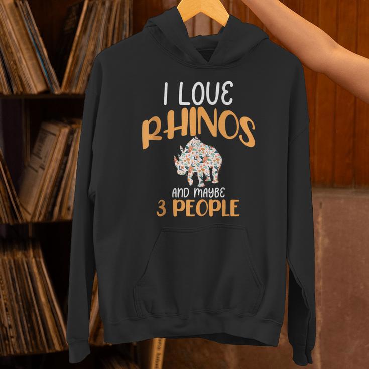 I Like Rhinos And Maybe 3 People Introvert Animal Unisex Hoodie