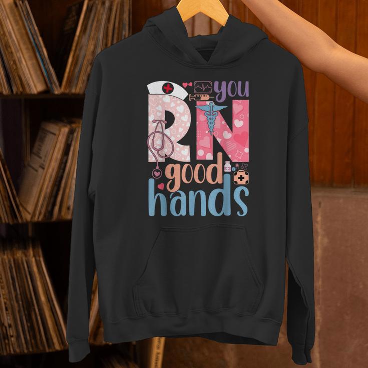 You RN Good Hands Cute Nurse Nursing Student Graduation Unisex Hoodie