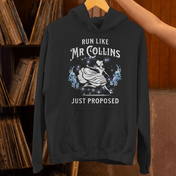 Run Like Mr Collins Just Proposed Books And Running Unisex Hoodie Run Like Mr Collins Just Proposed Books And Running Unisex Hoodie