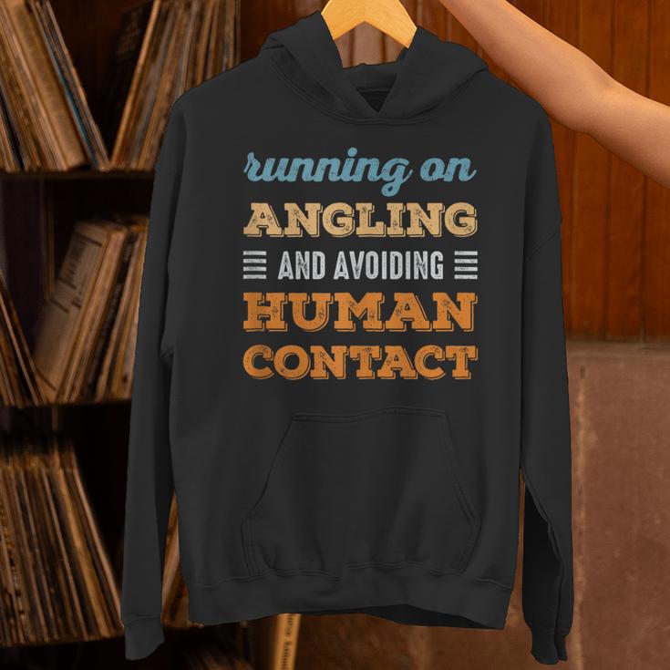 Running On Angling Social Introvert Humor Vintage Unisex Hoodie Running On Angling Social Introvert Humor Vintage Unisex Hoodie