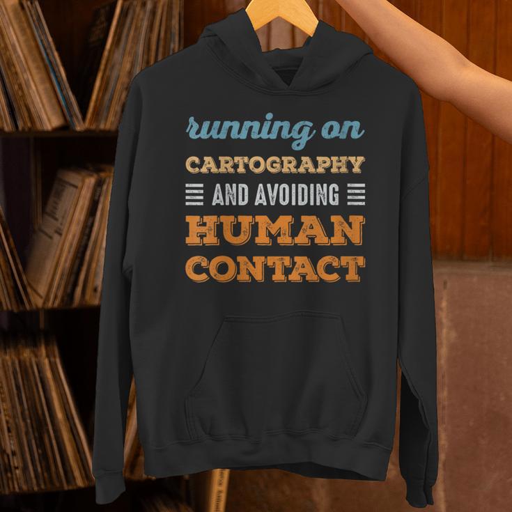 Running On Cartography Social Introvert Humor Vintage Unisex Hoodie
