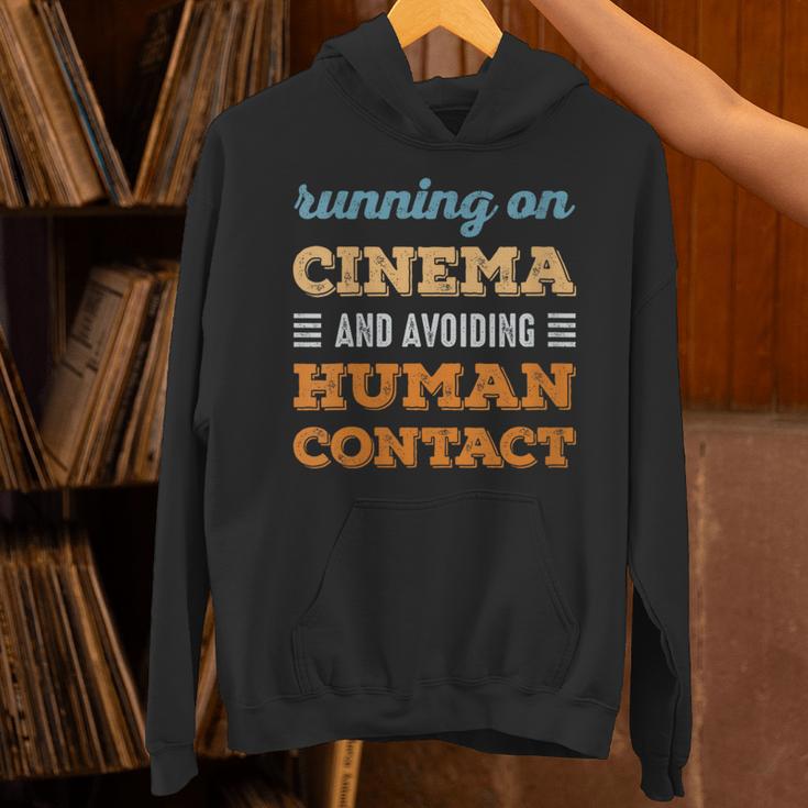 Running On Cinema Social Introvert Humor Vintage Unisex Hoodie