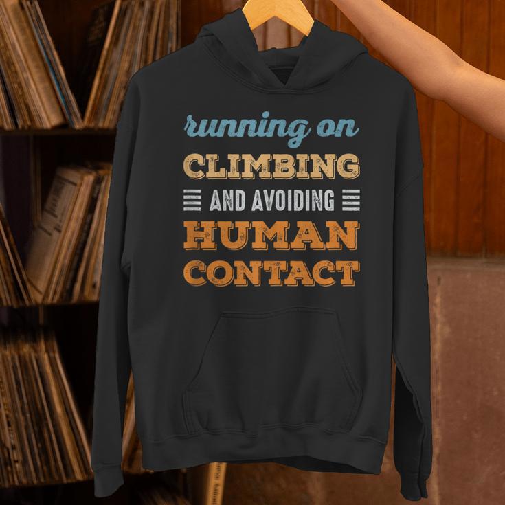 Running On Climbing Social Introvert Humor Vintage Unisex Hoodie Running On Climbing Social Introvert Humor Vintage Unisex Hoodie