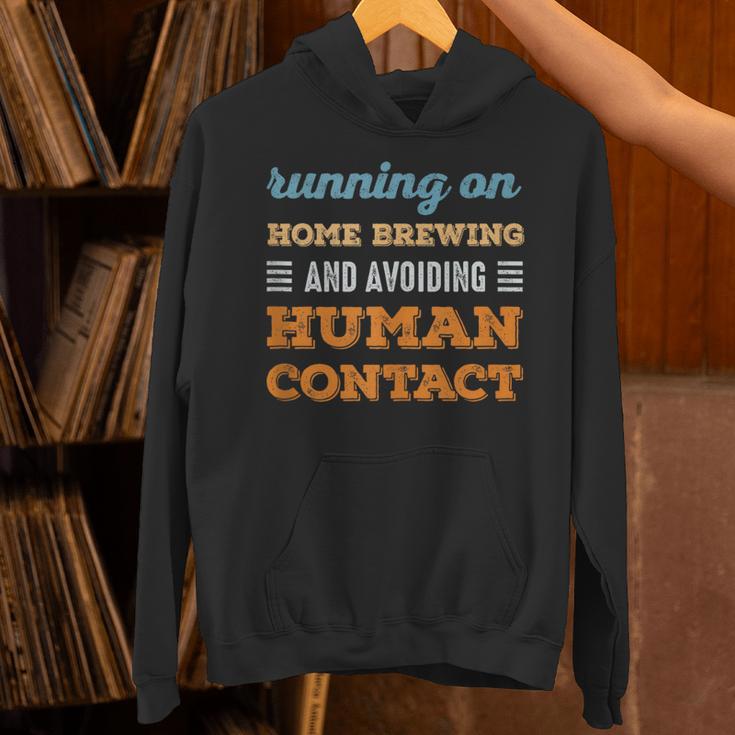 Running On Home Brewing Social Introvert Humor Vintage Unisex Hoodie Running On Home Brewing Social Introvert Humor Vintage Unisex Hoodie