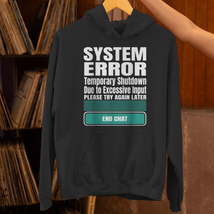 Sarcastic Apparel For Antisocial Introverts System Error Unisex Hoodie Sarcastic Apparel For Antisocial Introverts System Error Unisex Hoodie