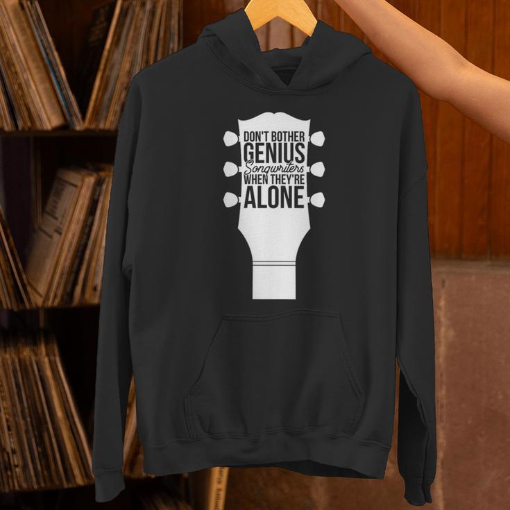 Sarcastic Jokes Genius Songwriters Are Introvert Guitarist Unisex Hoodie