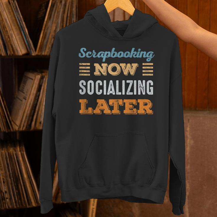 Scrapbooking Now Minimal Socializing Introvert Vintage Unisex Hoodie Scrapbooking Now Minimal Socializing Introvert Vintage Unisex Hoodie