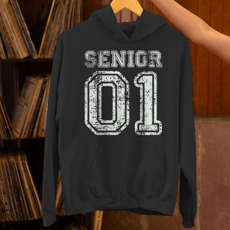 Senior 01 Class Of 2001 Retro College High School Graduation Unisex Hoodie