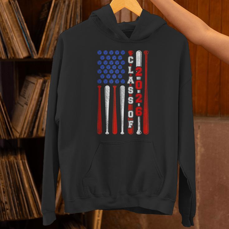 Senior 2026 Baseball American Flag Class Of 2026 Graduation Unisex Hoodie
