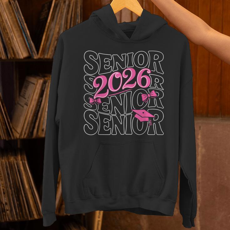 Senior 2026 Class Of 2026 Coquette Pink Bow Graduation Moms Unisex Hoodie